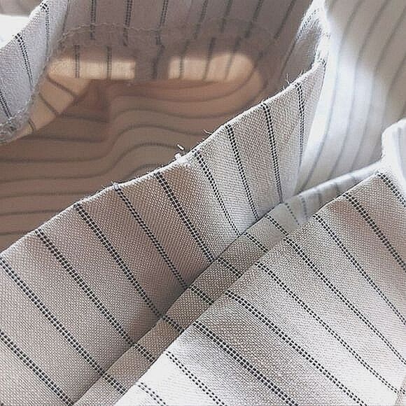 Vtg Tabi cropped mid-rise cream pinstripe summer ankle slacks - Picture 15 of 15